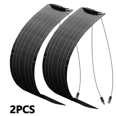 WUZECK Solarpanel 100W 12v Flexibel Wasserdicht Solarmodule Wohnmobile Boote Mono