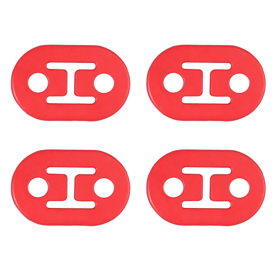 4X Suporte de Borracha para Tubo de Escape de Carro Suporte de Borracha 12mm 2 Furos Substituição Vermelho - Imagem 2 de 4