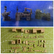  1:35 Resin Model Assembly Kit World War II Scene Maintenance Tool Table Kit 