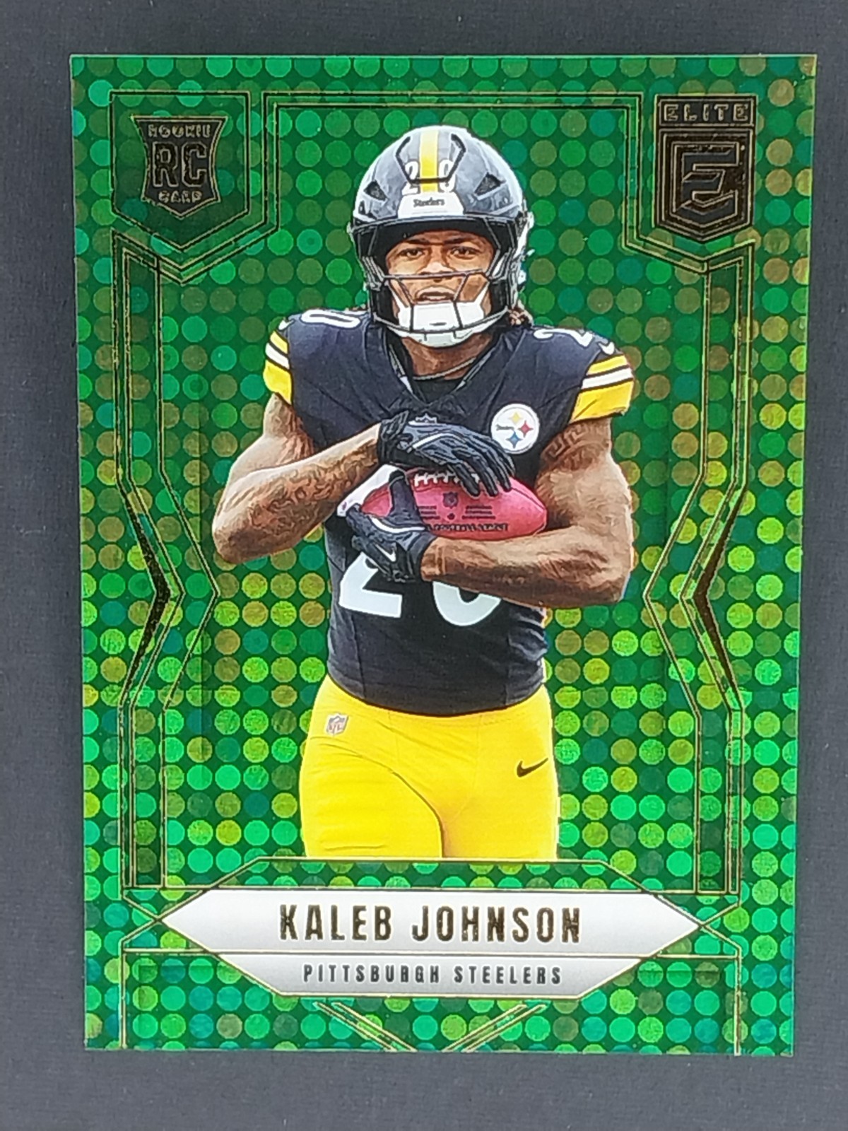 Kaleb Johnson 2025 Donruss Elite Green Disco Parallel #127 Pittsburgh Steelers