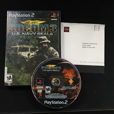 SOCOM 3: U.S. Navy SEALs (Sony PlayStation 2, 2005) Case & Disc - Tested!