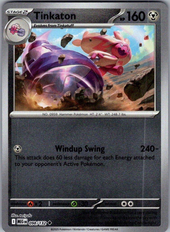 Tinkaton #098/132 NM Reverse Holo Uncommon ME01: Mega Evolution