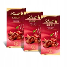 3 x Lindt CHERRY LIQUEUR - Chocolate Block 3 x 100g / 3.52oz