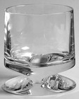 4qty Nambe Crystal Groove Double Old Fashioned Glass Used — photo 5