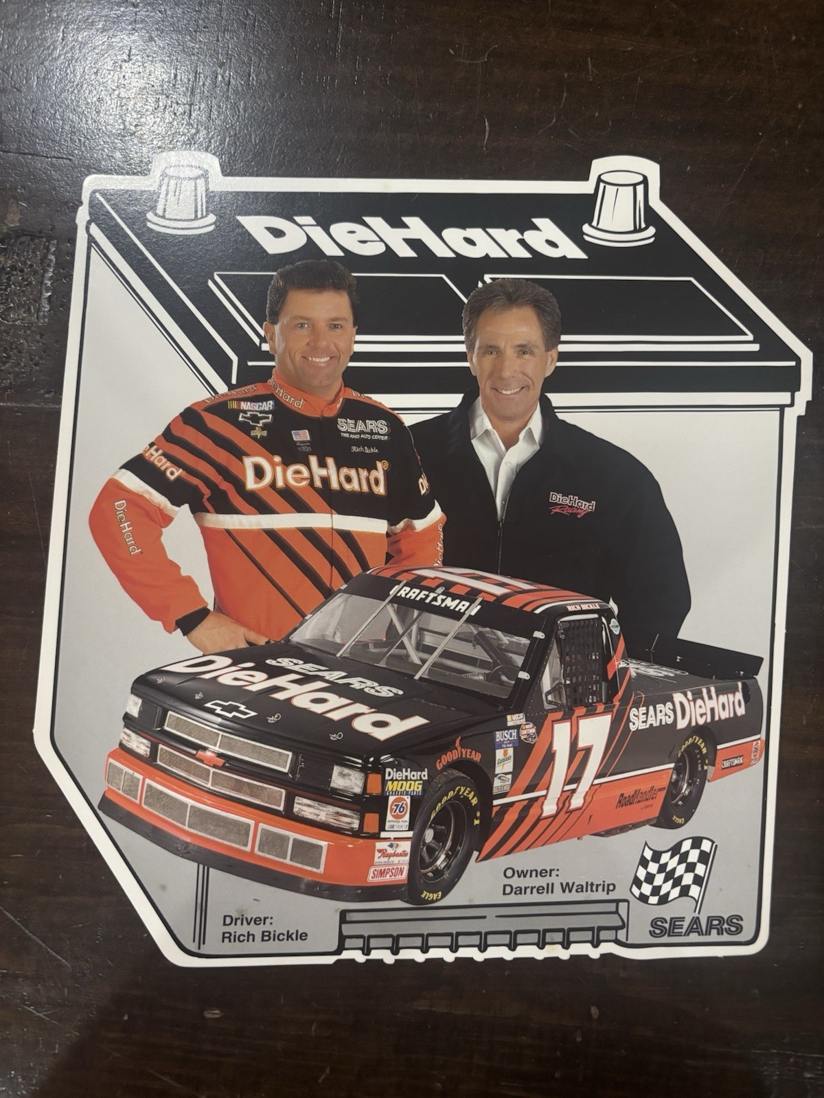 1997 Rich Bickle #17 Sears DieHard Chevy - NASCAR Truck Series Hero Card Handout