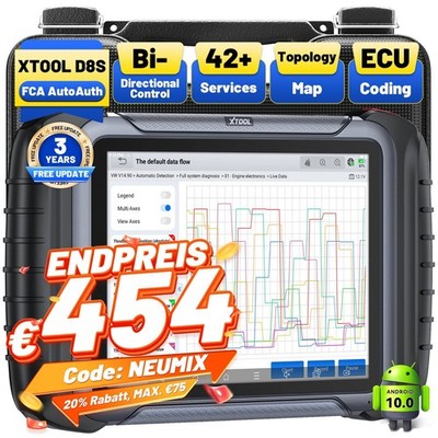 2026 XTOOL D8S Bidirektionales Scan-Tool OBD2 Diagnosegerät Unterstützt Deutsch