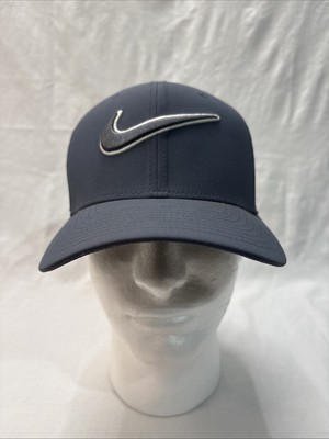 Nike Golf Hat Cap Blue Classic 99 Dri-Fit Gray Size M/L
