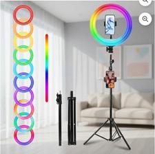 ZOMEI 10 RGB  Selfie Ring Light with 63  Extendable Tripod Stand , LED...