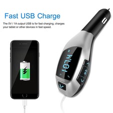 FM Transmitter USB Car Charger MP3 Player Supports TF Card for iPhone 7 iPod US