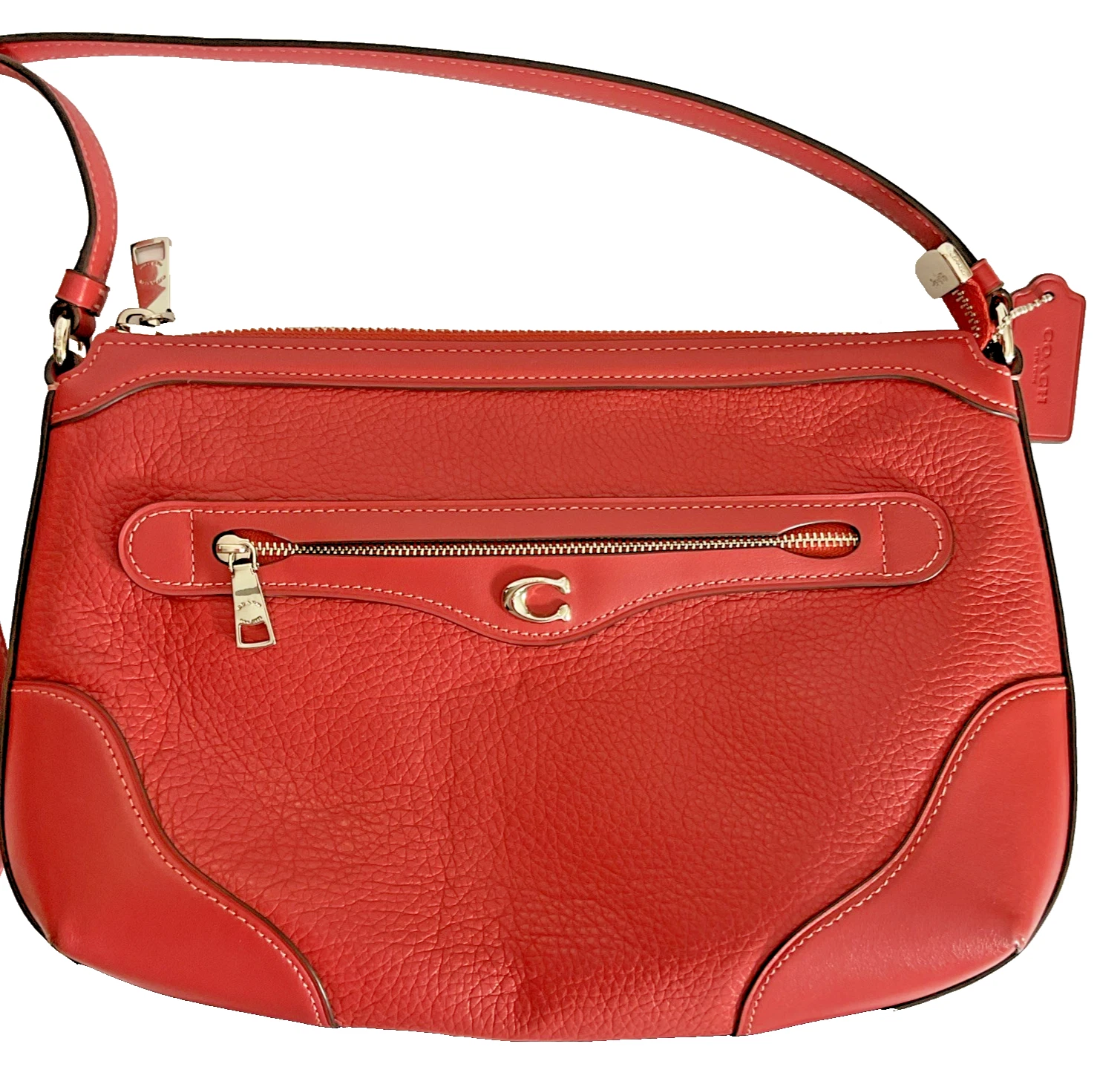 Coach Ivie Purse Messenger Pebbled Leather in Washed Red Colorway F72839
