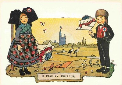 Hansi Waltz J J Artist Card Alsace Alsace H. Floury Editor
