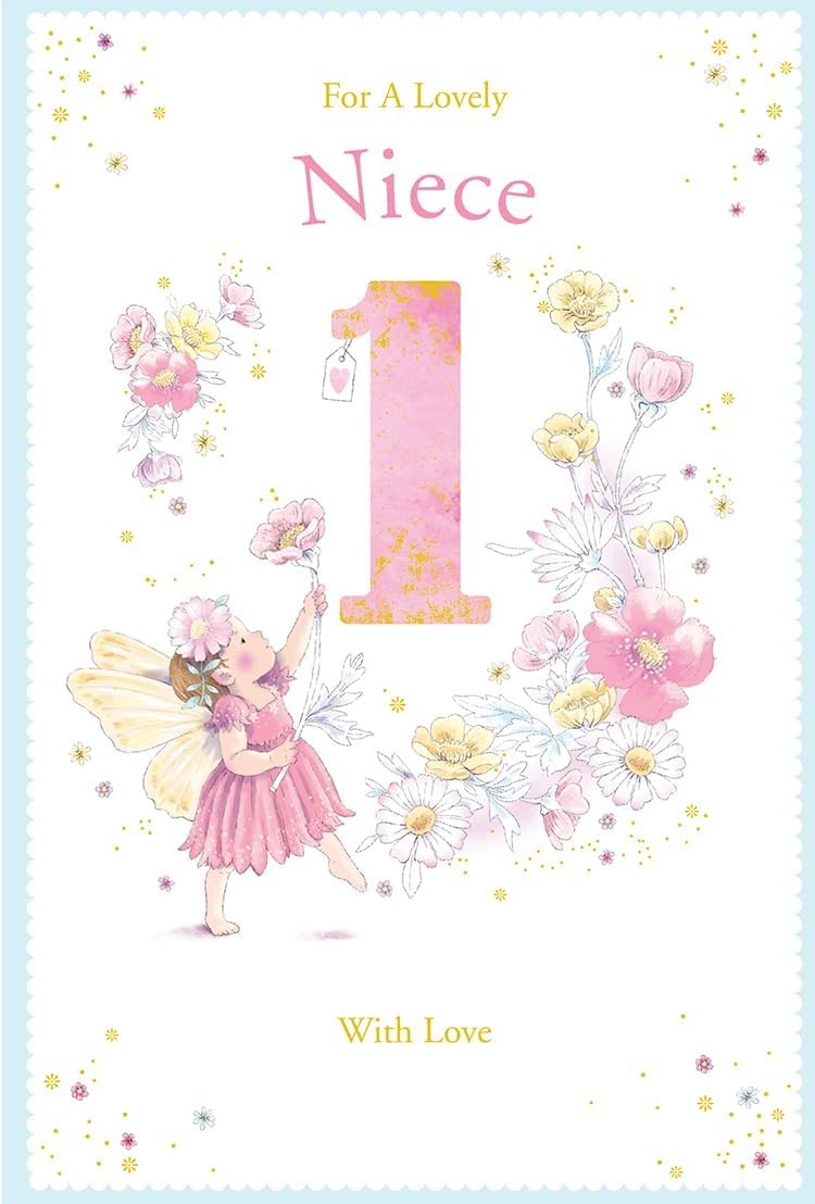 Niece Age 1 Birthday Card. 23x15cm