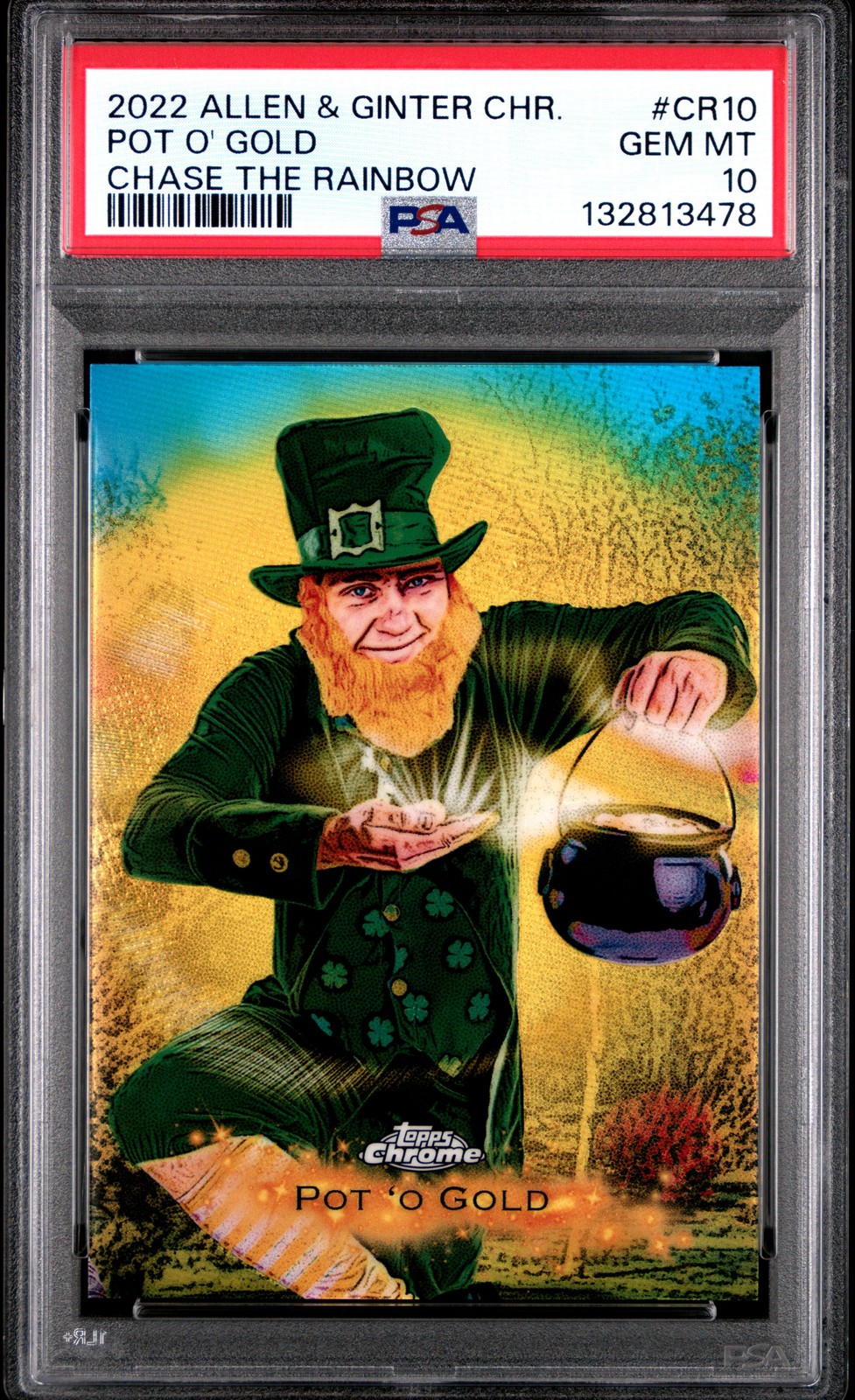2022 ALLEN & GINTER CHROME CHASE THE RAINBOW #CR10 POT O' GOLD PSA 10