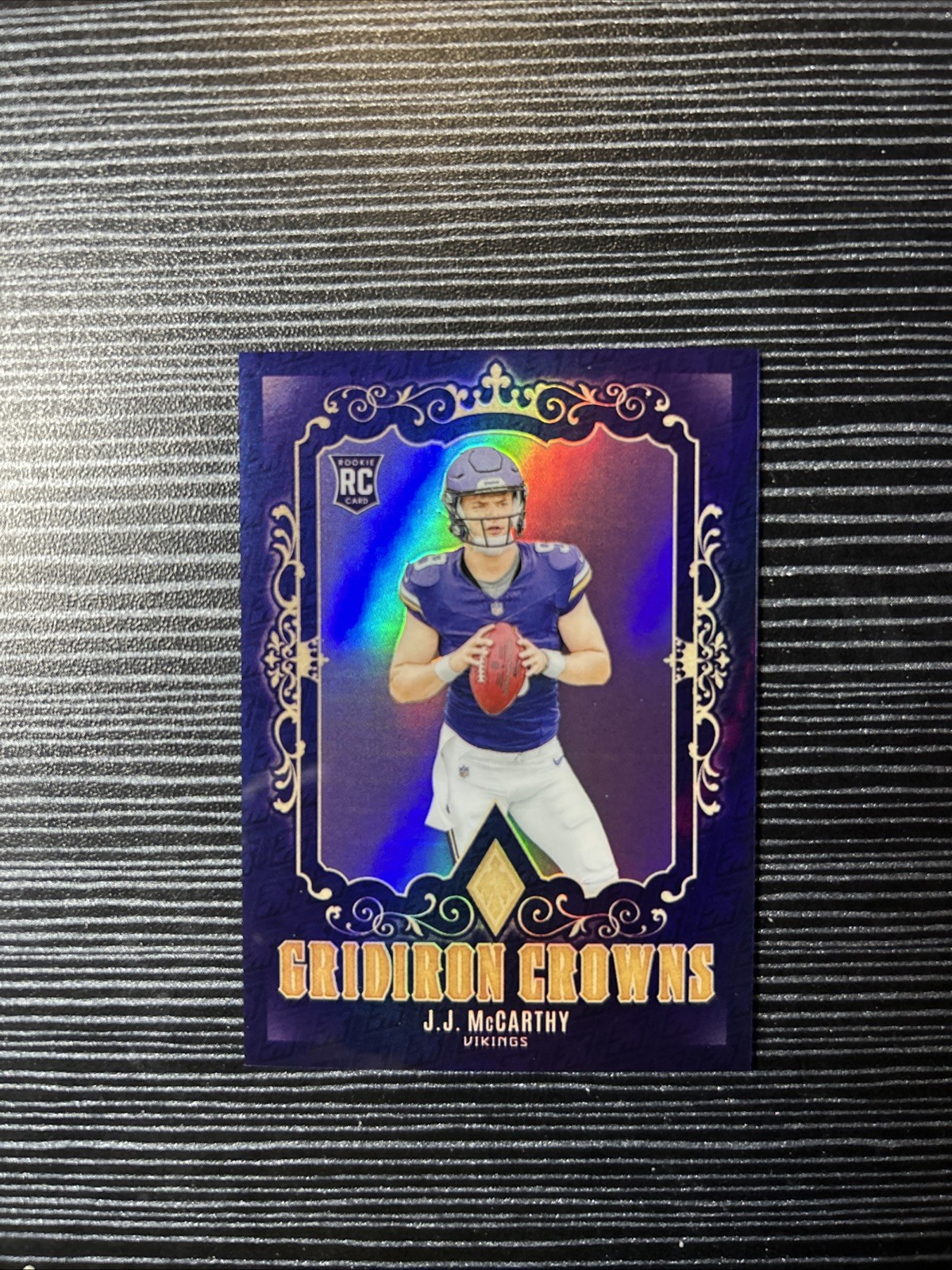 2024 Panini Phoenix #GC-JMY J.J. McCarthy Gridiron Crowns RC CASE HIT RG75