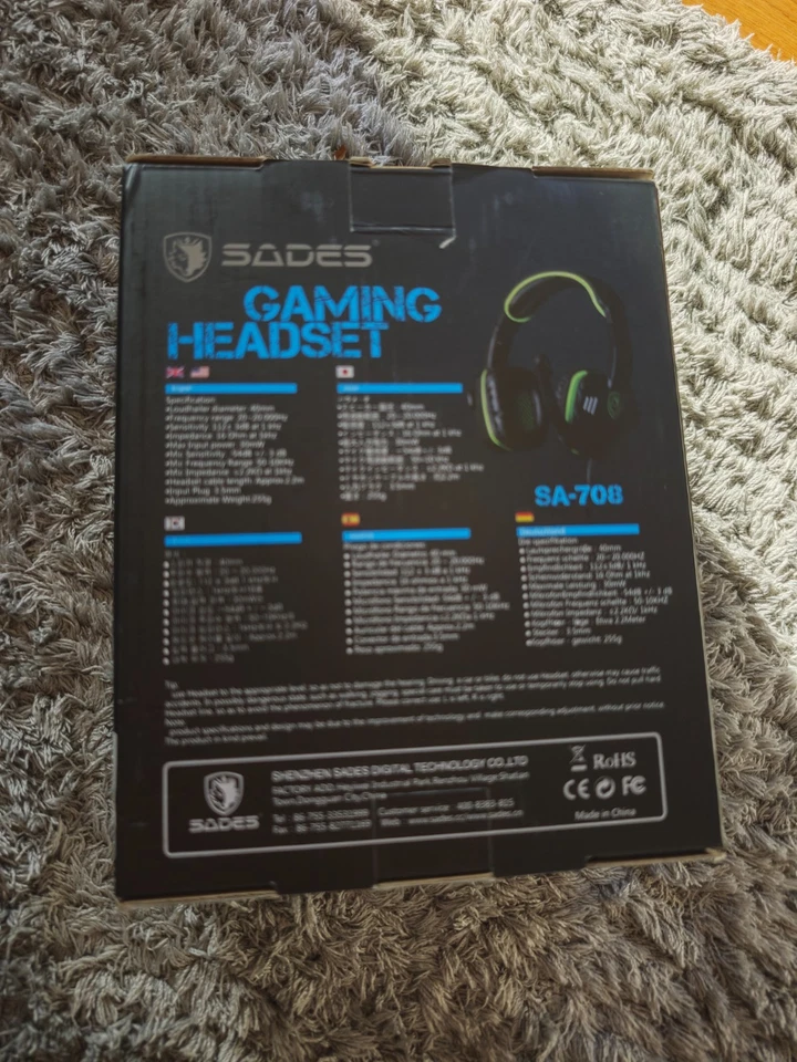 SADES SA-708 Stereo Gaming Headset in Grün / 3,5mm Stecker - Bild 3 von 4