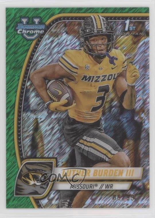 2024 Bowman U Chrome Green Shimmer Refractor 89/99 Luther Burden III #123 0ny1