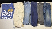 Baby Boy 12M Clothing Lot of 6 Pants Tee 1st Birthday