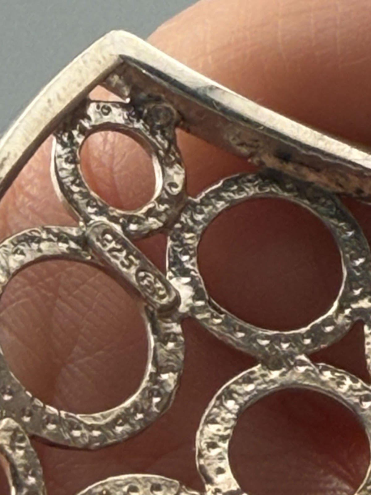 Sterling Silver Openwork Circle Bangle Bracelet w… - image 13
