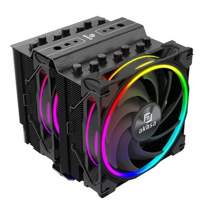 Akasa Soho H7 Dual Tower CPU Cooler ARGB 120mm Black Processor AK-CC4026HP01