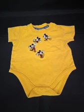 Vintage 90s Mickey Mouse Walt  Disney  World Baby One Piece Bodysuit 6mos