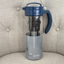 Teavana 2 Qt Iced Tea Infusion Pitcher Blue Handle & Lid NEW