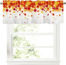 Fall Autumn Maple Leaves Kitchen Curtains Valance for Windows Thanksgiving Leaf