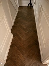 Walnut Oak Herringbone Parquet Engineered Wood Flooring Dark Brown