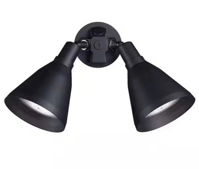 2-Light Adjustable Swivel Black Flood Light NEW Exterior Outdoor P5203-31 Spot