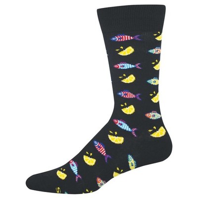 Socksmith Men's Crew Socks Novelty Footwear - Colorful Fishes