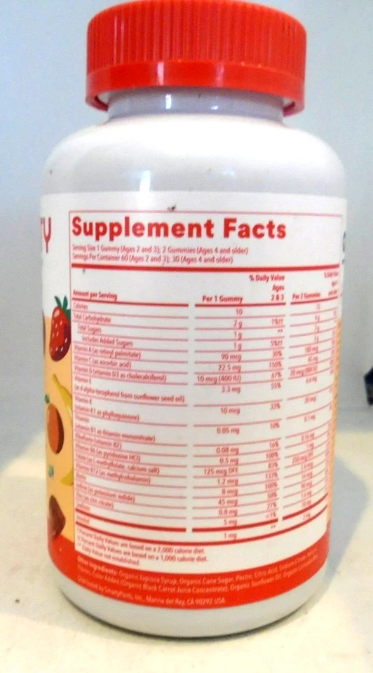 SmartyPants Niños y Niños Pequeños Multi Gomitas Suplemento Dietético - 60ct Foto 2 de 2