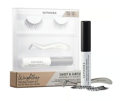 Sephora Weightless False Lash Kit Sweet & Subtle Natural Black Vegan Eyelashes