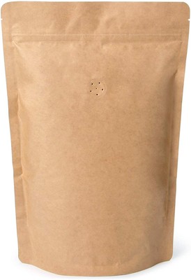 250g / 8oz / ½lb Kraft Paper Stand Up Coffee Bag Pouch. Round Bottom, Zip Lock,