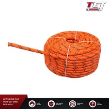 3/8" 120' 48 Strands Braided Rope Orange  Black Breaking Strength 3430 pounds