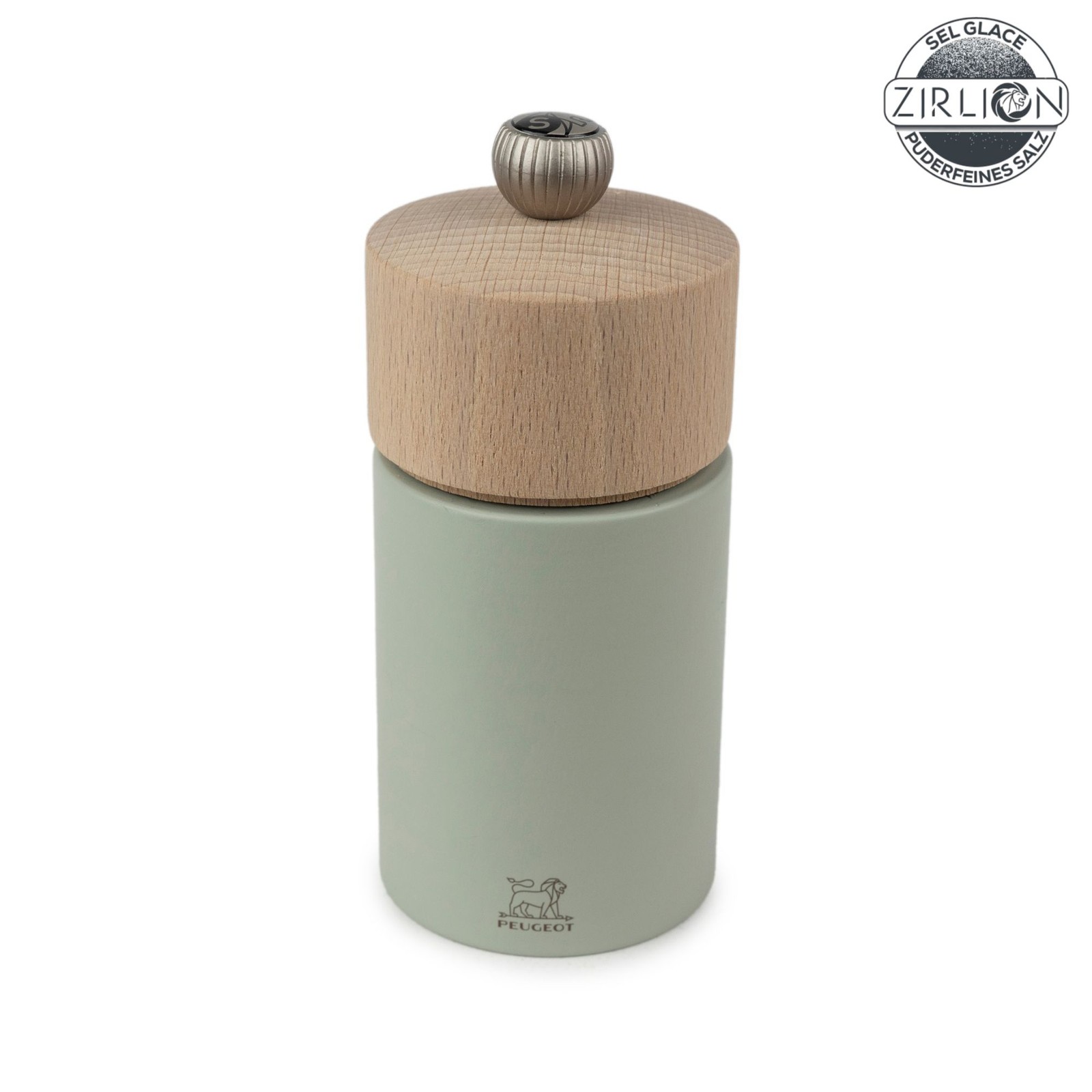 PEUGEOT Salzmühle BOREAL 12cm Zirkonia-Mahlwerk Buchenholz Salbeigrün