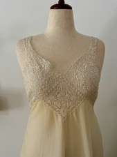 Vintage 1940s Bridal Silk Nightgown / Trousseau Gown / Honeymoon Negligee L