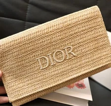 Christian Dior Clutch Pouch 2023 Summer Rattan Beige Original Limited Novelty