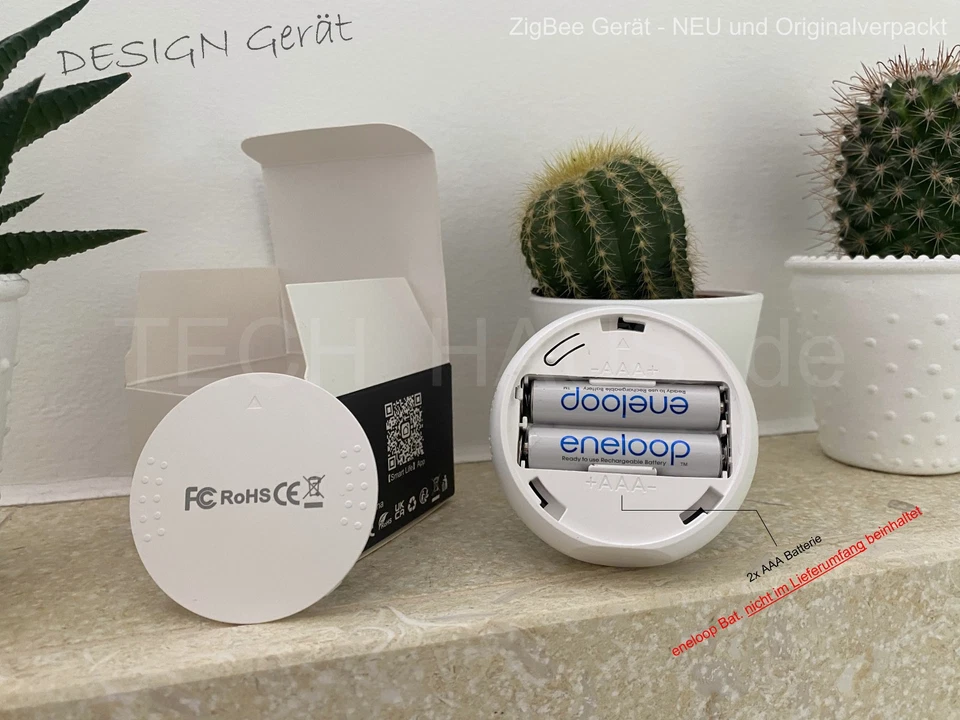 NEU Zigbee Thermometer Temperatur & Feuchtigkeit mit Display *rund* - Bild 3 von 4