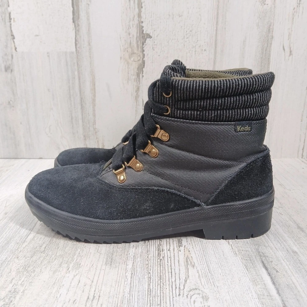 Keds Lace Up Boots Women's 8 Camp Suede Splash Twill Velvet Rain