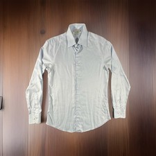 Suitsupply Traveller Shirt Mens 38/15 Blue Slim Fit Long Sleeve Button Up