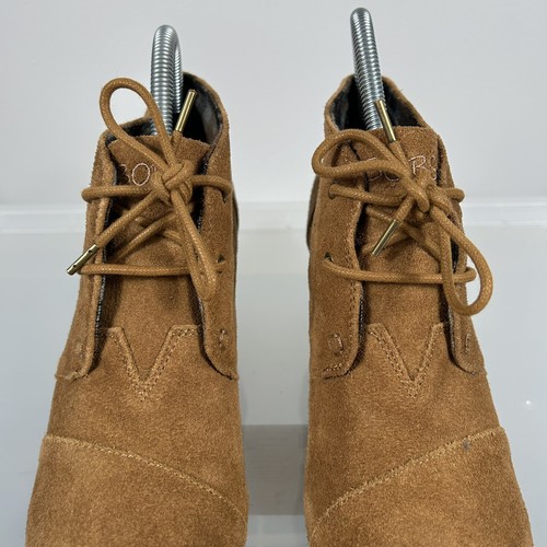 Bobs By Skechers Heel Shoes UK 5.5 Brown Women's Suede Wedge Mid Chukka Ankle - Picture 5 of 11