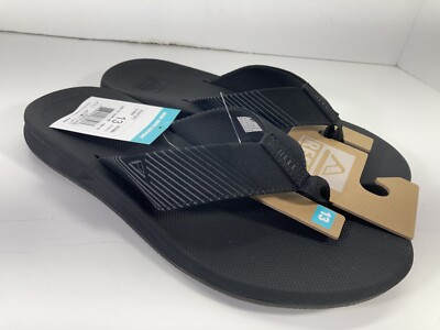Reef Phantom 2 Sandals Flip Flops Thong Shoes Men 13 Black Comfort High Arch NWT