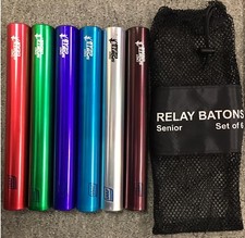 Athletics Sports Running Passover Relay Batons Set Of 6 Aluminium Senior & Mesh