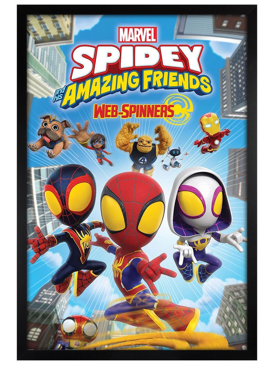Spidey Amazing Friends Spider-Man Maxi Poster - Black Wooden Framed