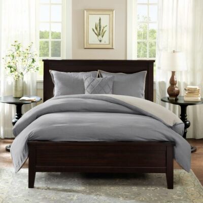 Harbor House Linen Duvet Cover King Size - Grey , Reversible Duvet Cover Set 
