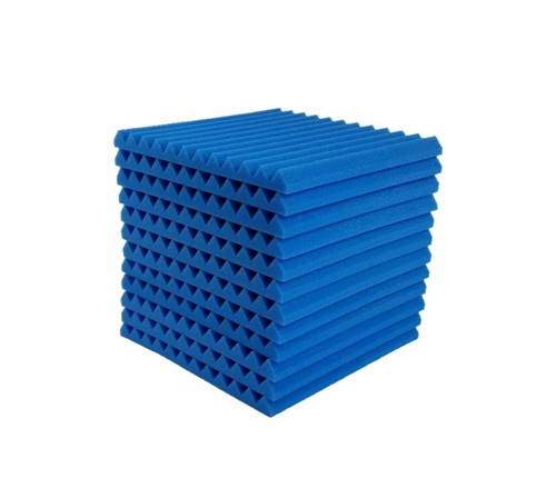 12 pk 12x12x1" Wedge Acoustic Foam Soundproof Wall Record Studio Panel Tile Blue