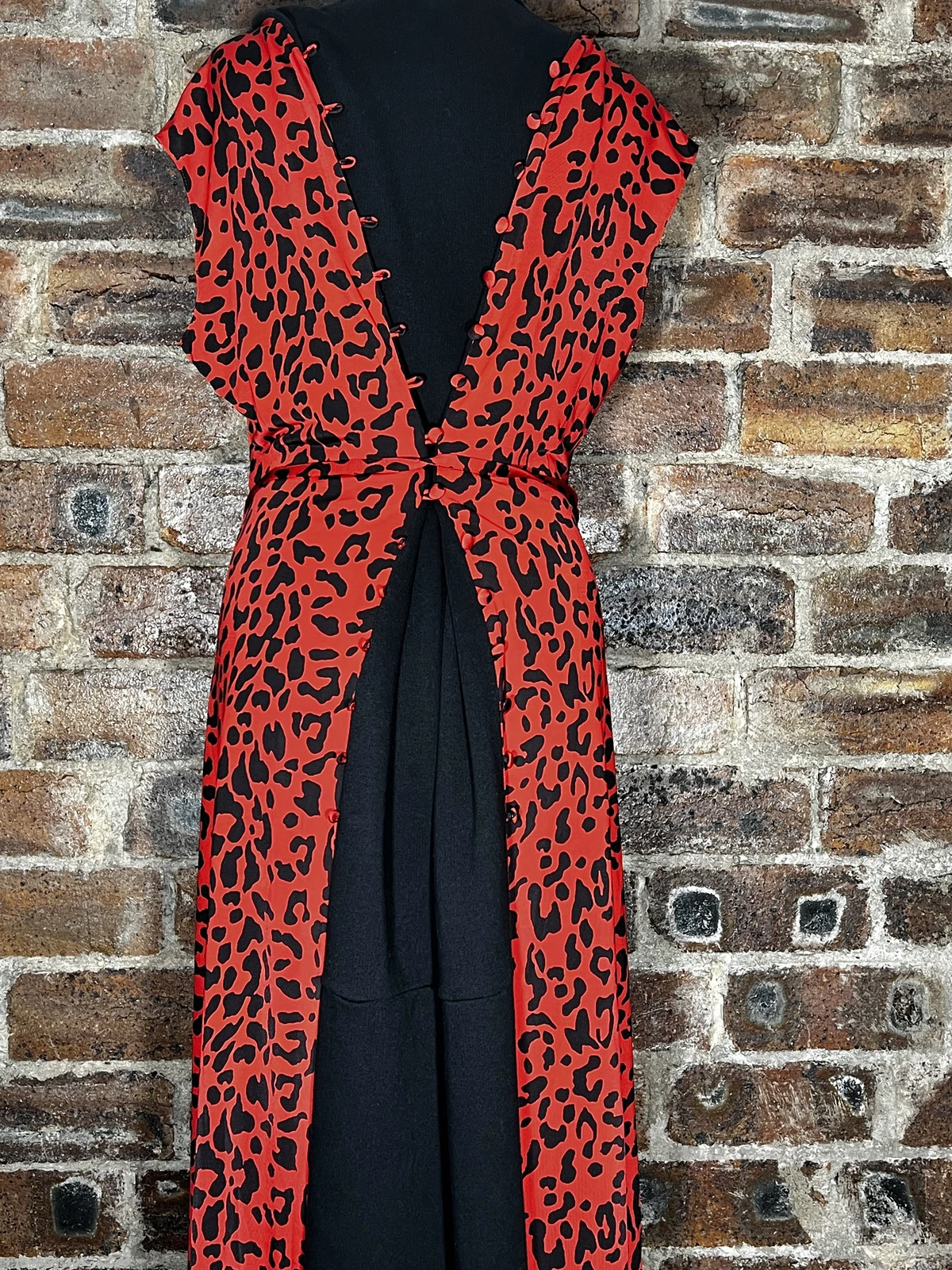 DEMNA GVASALIA FOR VETEMENTS ABITO LUNGO ROSSO NERO PICCOLO NUOVO CON ETICHETTE PREZZO DI LISTINO £1.400