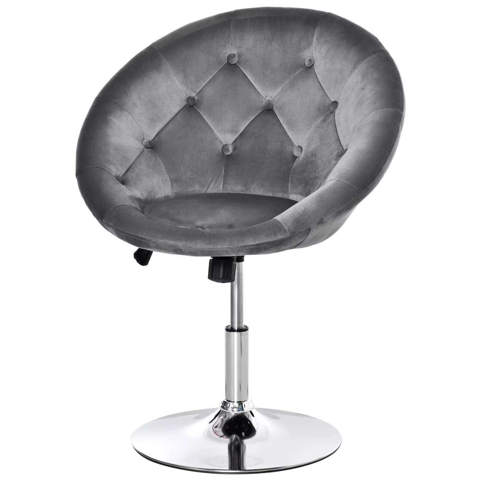 Swivel Dining Height Bar Stool Adjustable Armless Tub Chair Grey