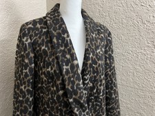 Leith Soft Coat Small Leopard Womens Jacket Sz L
