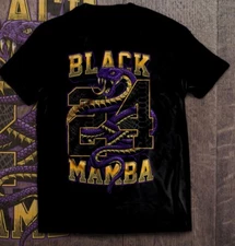 Kobe Bryant x Black Mamba 24 Men's T-shirt Unisex Black Tee Jake Paul 2021