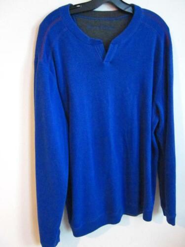Tommy Bahama Flipshore Abaco Reversible Sweatshirt Split Neck Sz Med Blue/Gray - Picture 1 of 6